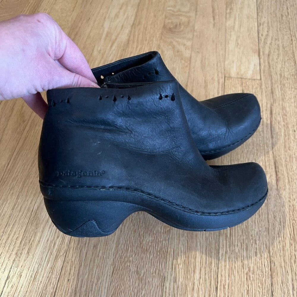 Patagonia Better Clog Black Leather Ankle Boots Women's US Size 7 Eu 38 - Picture 5 of 11